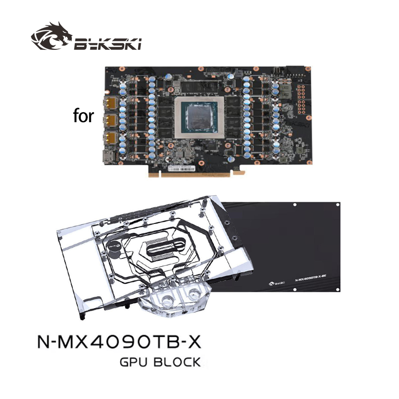 Rtx 4090 Water Block Full Cover - Bloc d'eau Bykski N-MX4090TB-X pour carte